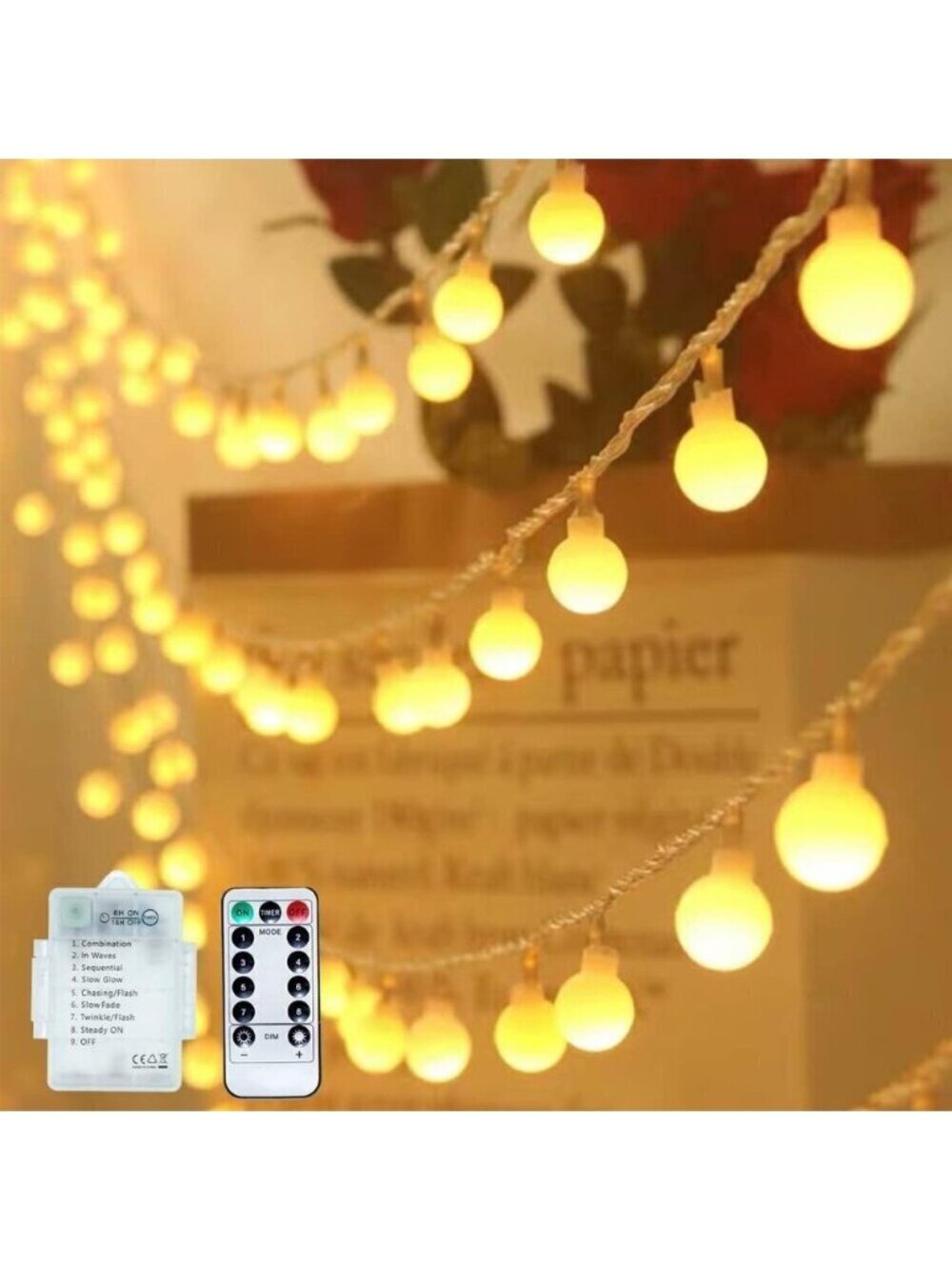 🆕 Outdoor Globe String Light Battery Powered Remote Timer Party Wedding Garden